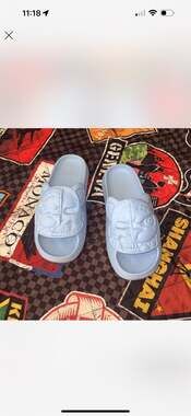 Skull Slides Light Blue